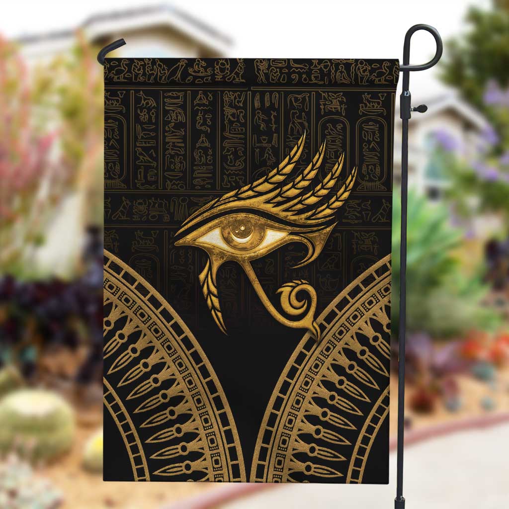 Ancient Egypt Gold Intricate Garden Flag Eye of Horus