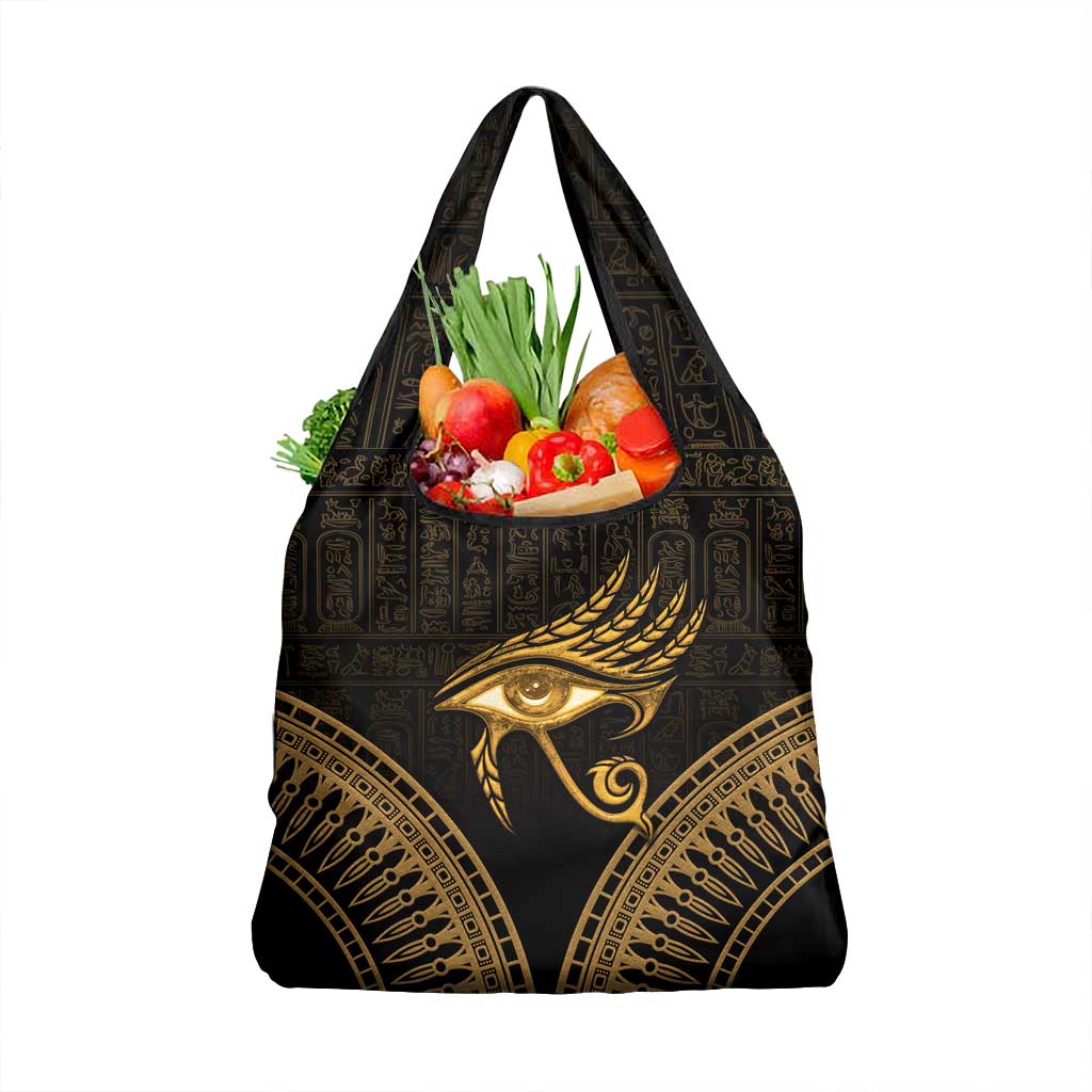 Ancient Egypt Gold Intricate Grocery Bag Eye of Horus