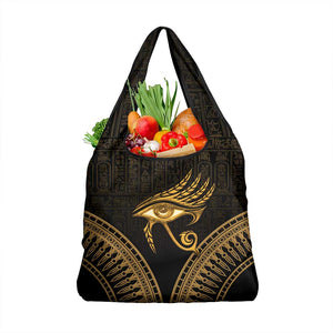Ancient Egypt Gold Intricate Grocery Bag Eye of Horus