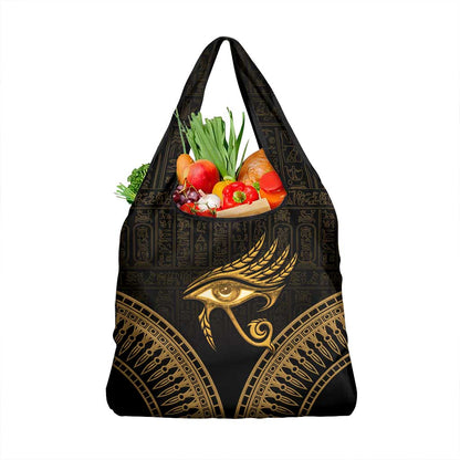 Ancient Egypt Gold Intricate Grocery Bag Eye of Horus