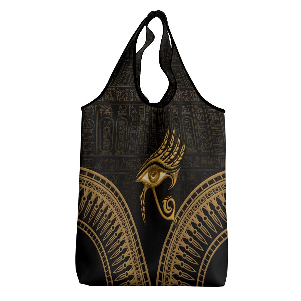 Ancient Egypt Gold Intricate Grocery Bag Eye of Horus