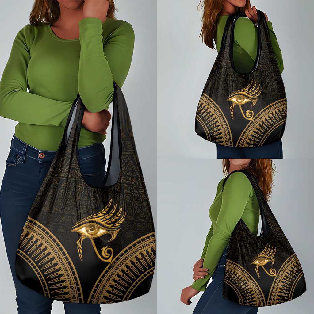 Ancient Egypt Gold Intricate Grocery Bag Eye of Horus