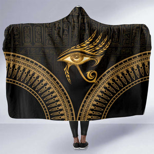 Ancient Egypt Gold Intricate Hooded Blanket Eye of Horus