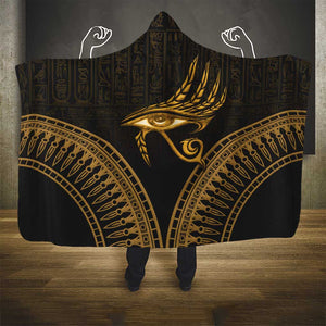 Ancient Egypt Gold Intricate Hooded Blanket Eye of Horus