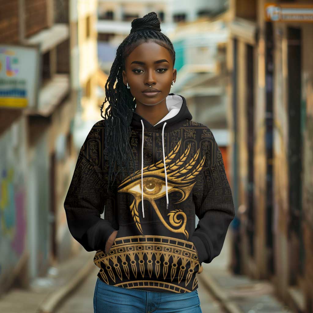 Ancient Egypt Gold Intricate Hoodie Eye of Horus
