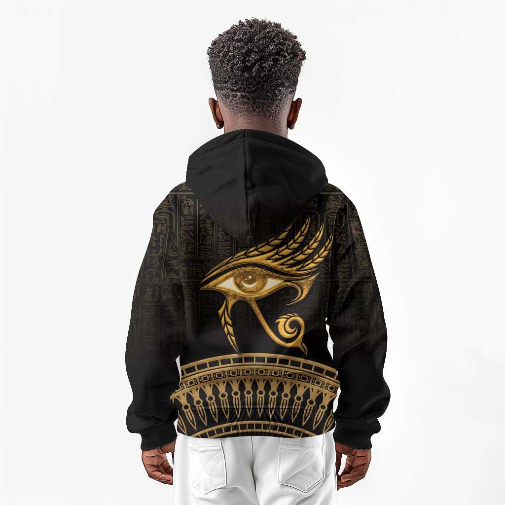 Ancient Egypt Gold Intricate Kid Hoodie Eye of Horus