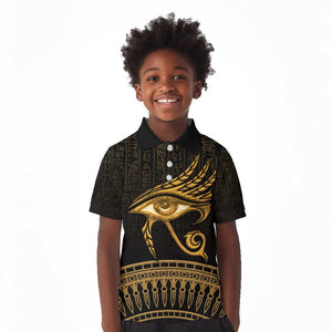 Ancient Egypt Gold Intricate Kid Polo Shirt Eye of Horus
