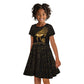 Ancient Egypt Gold Intricate Kid Short Sleeve Dress Eye of Horus