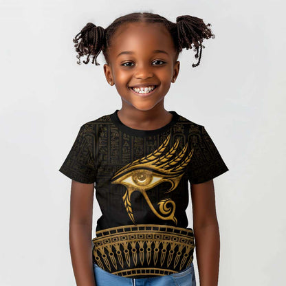 Ancient Egypt Gold Intricate Kid T shirt Eye of Horus