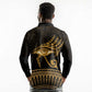 Ancient Egypt Gold Intricate Long Sleeve Polo Shirt Eye of Horus