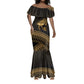 Ancient Egypt Gold Intricate Mermaid Dress Eye of Horus