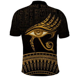 Ancient Egypt Gold Intricate Polo Shirt Eye of Horus