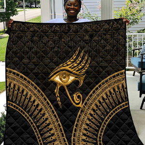 Ancient Egypt Gold Intricate Quilt Eye of Horus