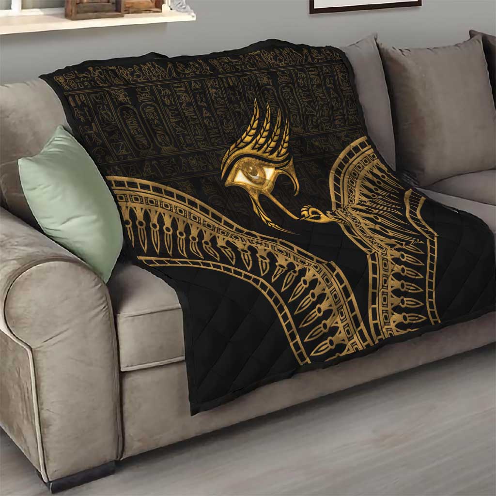 Ancient Egypt Gold Intricate Quilt Eye of Horus