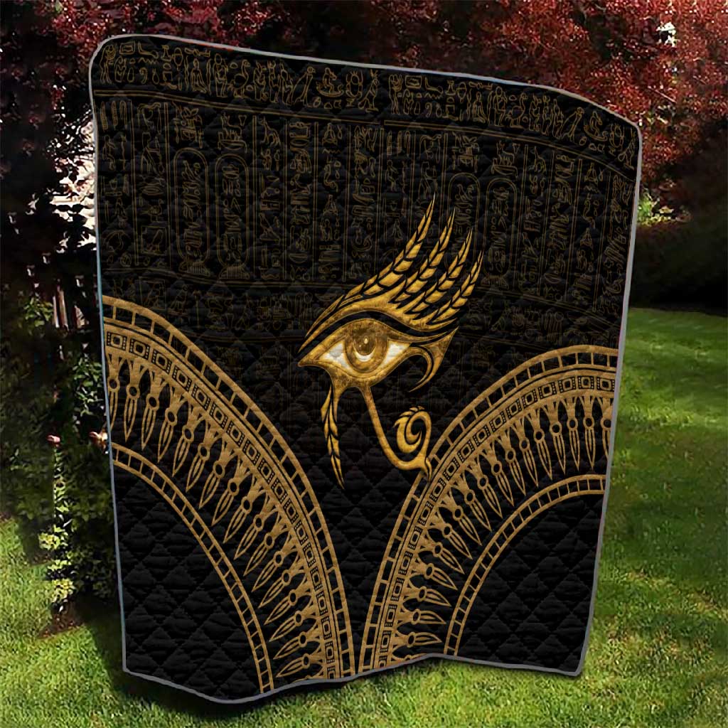 Ancient Egypt Gold Intricate Quilt Eye of Horus