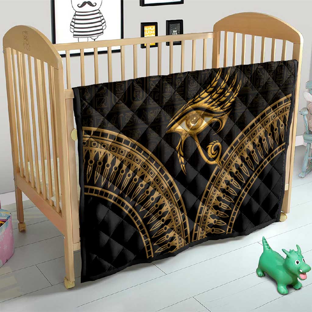Ancient Egypt Gold Intricate Quilt Eye of Horus