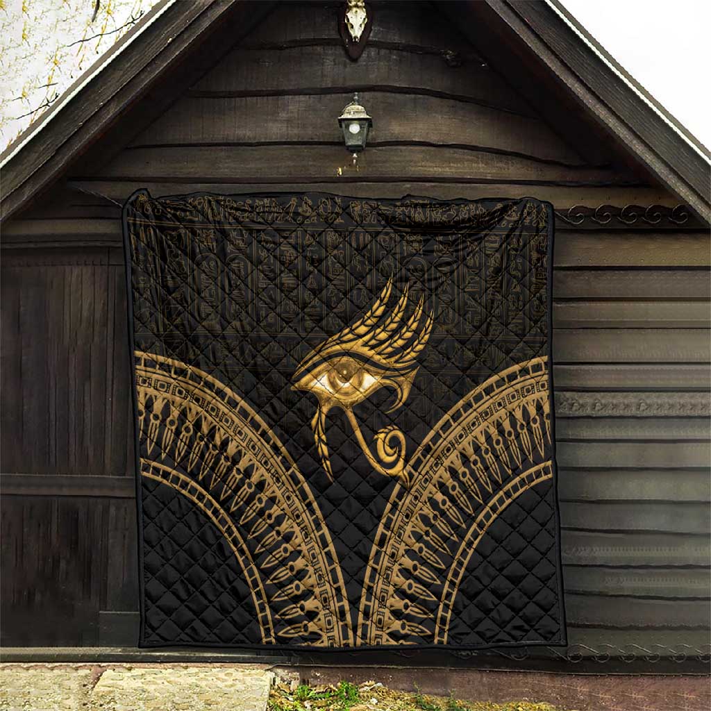 Ancient Egypt Gold Intricate Quilt Eye of Horus