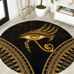 Ancient Egypt Gold Intricate Round Carpet Eye of Horus
