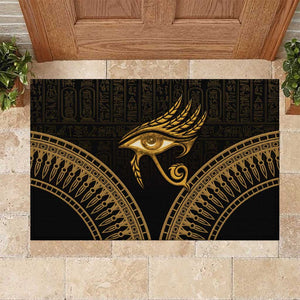 Ancient Egypt Gold Intricate Rubber Doormat Eye of Horus