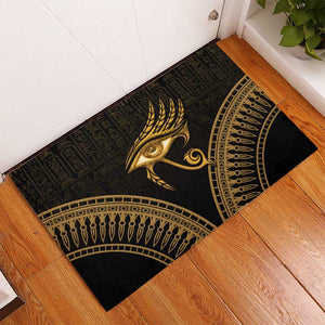 Ancient Egypt Gold Intricate Rubber Doormat Eye of Horus