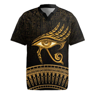 Ancient Egypt Gold Intricate Rugby Jersey Eye of Horus