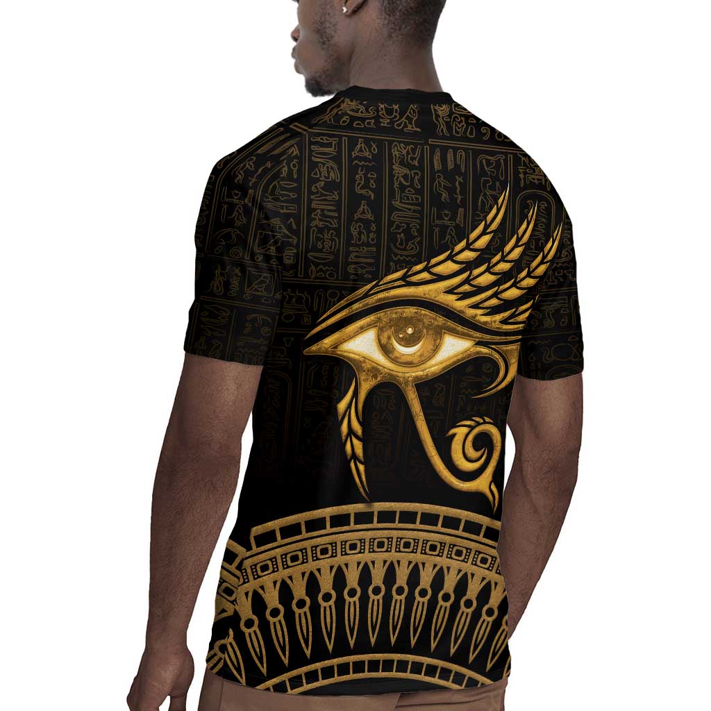Ancient Egypt Gold Intricate Rugby Jersey Eye of Horus