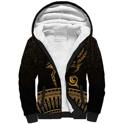 Ancient Egypt Gold Intricate Sherpa Hoodie Eye of Horus