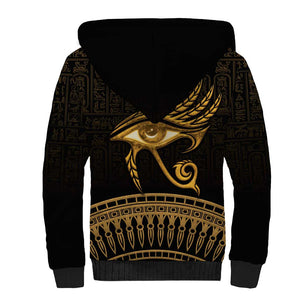 Ancient Egypt Gold Intricate Sherpa Hoodie Eye of Horus