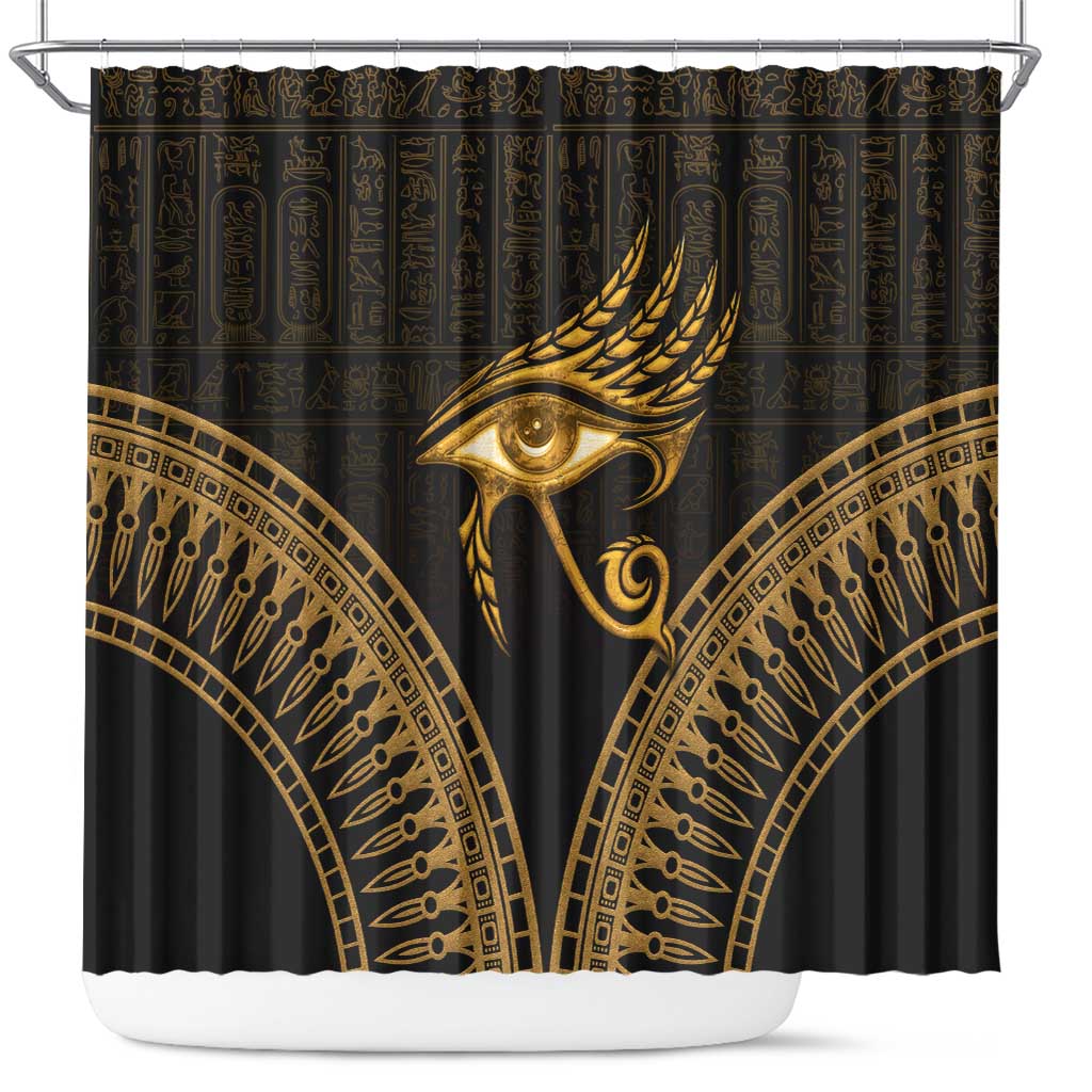 Ancient Egypt Gold Intricate Shower Curtain Eye of Horus