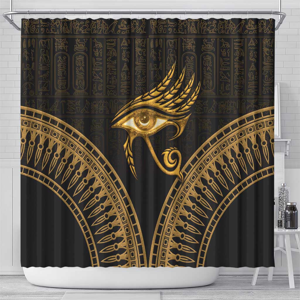 Ancient Egypt Gold Intricate Shower Curtain Eye of Horus