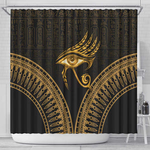 Ancient Egypt Gold Intricate Shower Curtain Eye of Horus