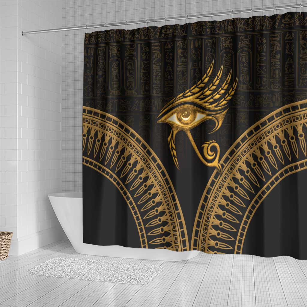Ancient Egypt Gold Intricate Shower Curtain Eye of Horus