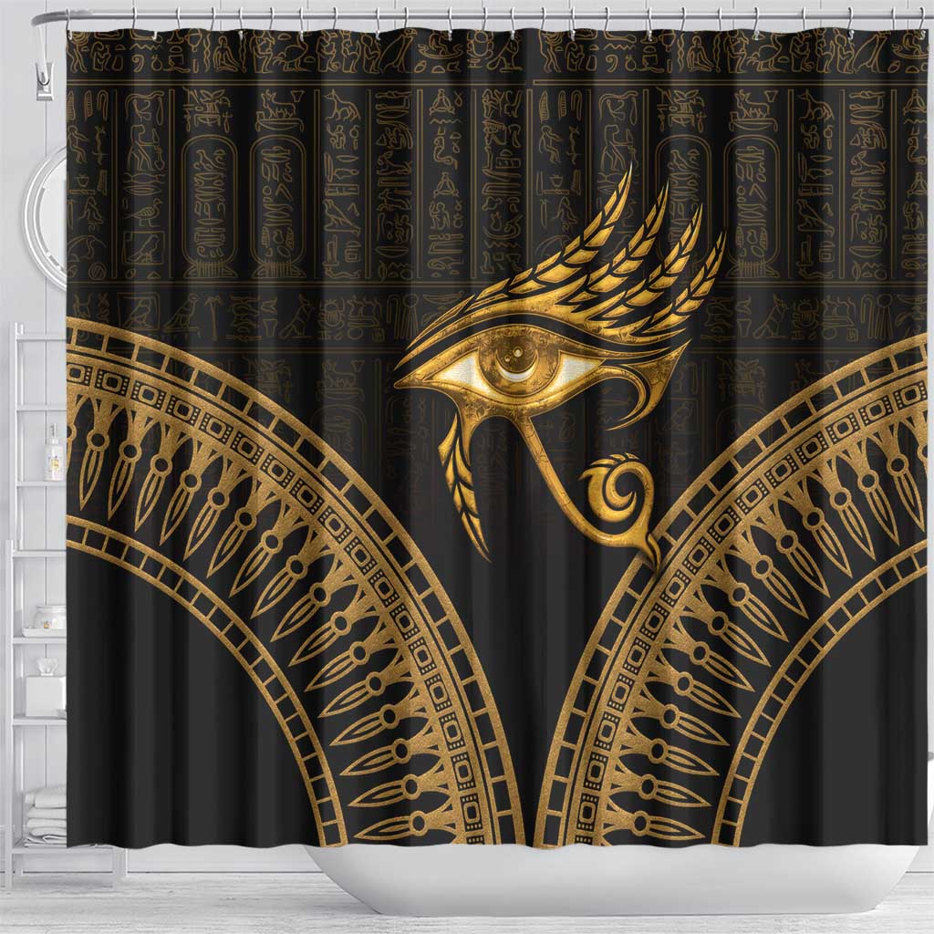 Ancient Egypt Gold Intricate Shower Curtain Eye of Horus