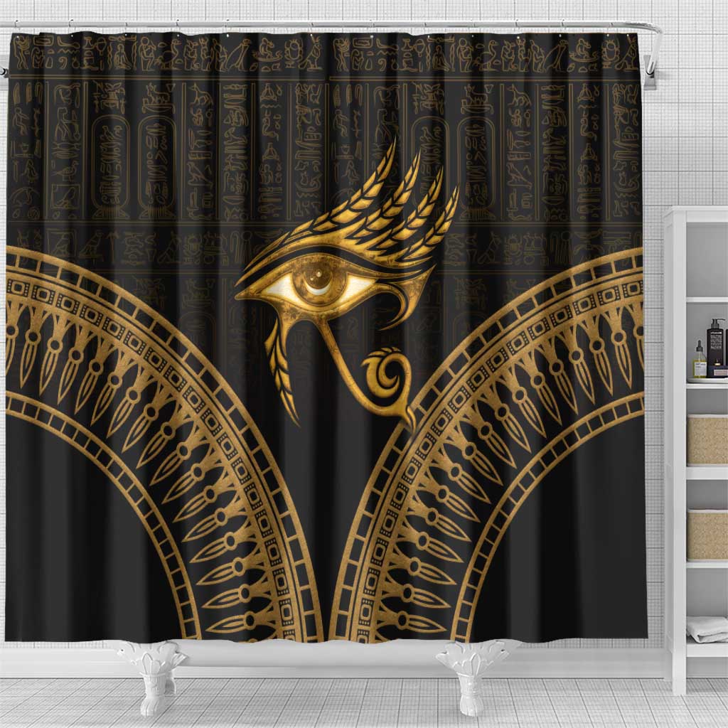 Ancient Egypt Gold Intricate Shower Curtain Eye of Horus