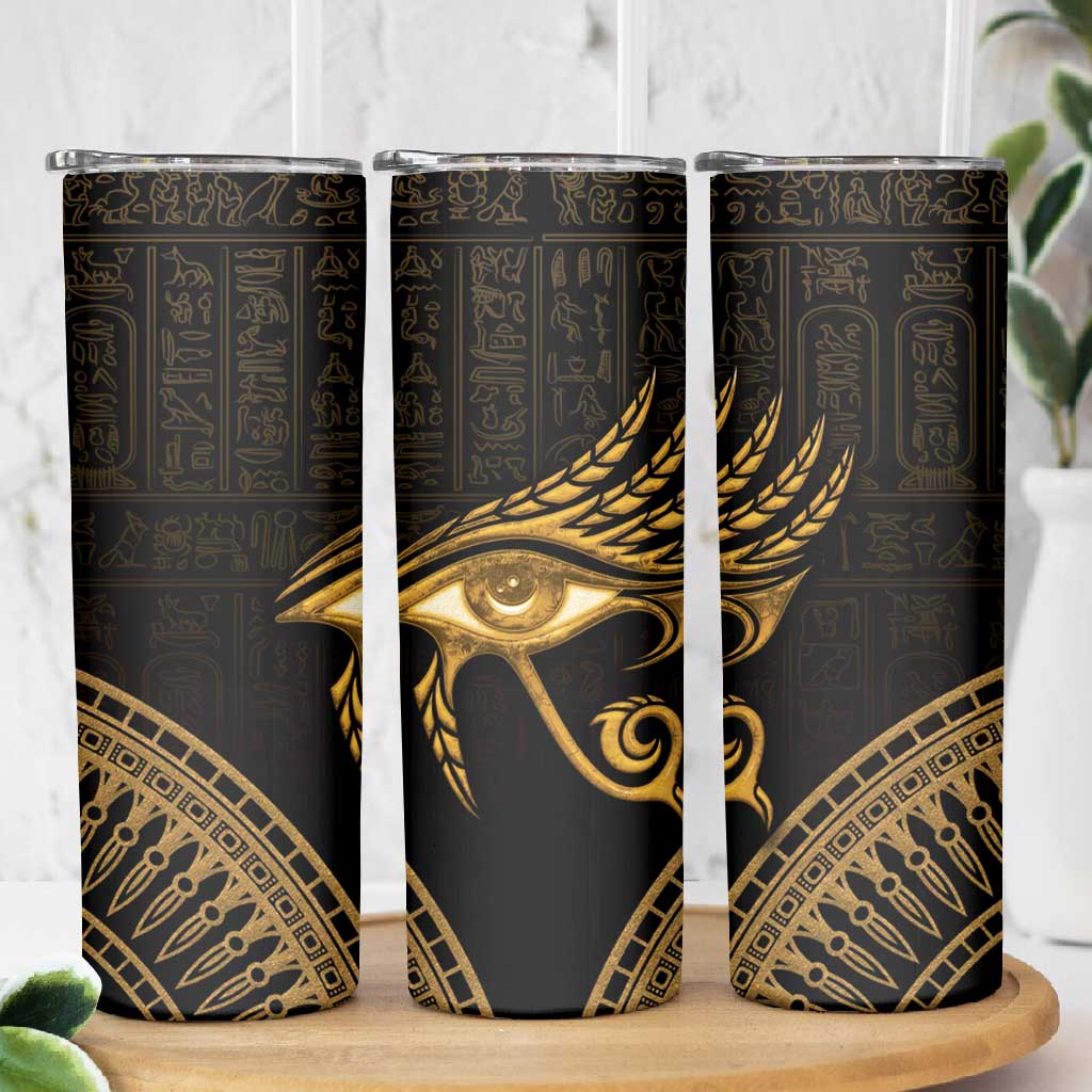 Ancient Egypt Gold Intricate Skinny Tumbler Eye of Horus