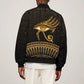 Ancient Egypt Gold Intricate Sleeve Zip Bomber Jacket Eye of Horus