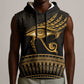 Ancient Egypt Gold Intricate Sleeveless Hoodie Eye of Horus - African Pride