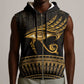 Ancient Egypt Gold Intricate Sleeveless Zip Hoodie Eye of Horus - African Pride