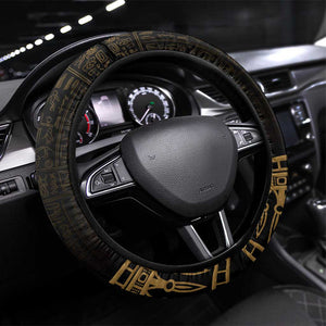 Ancient Egypt Gold Intricate Steering Wheel Cover Eye of Horus