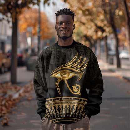Ancient Egypt Gold Intricate Sweatshirt Eye of Horus