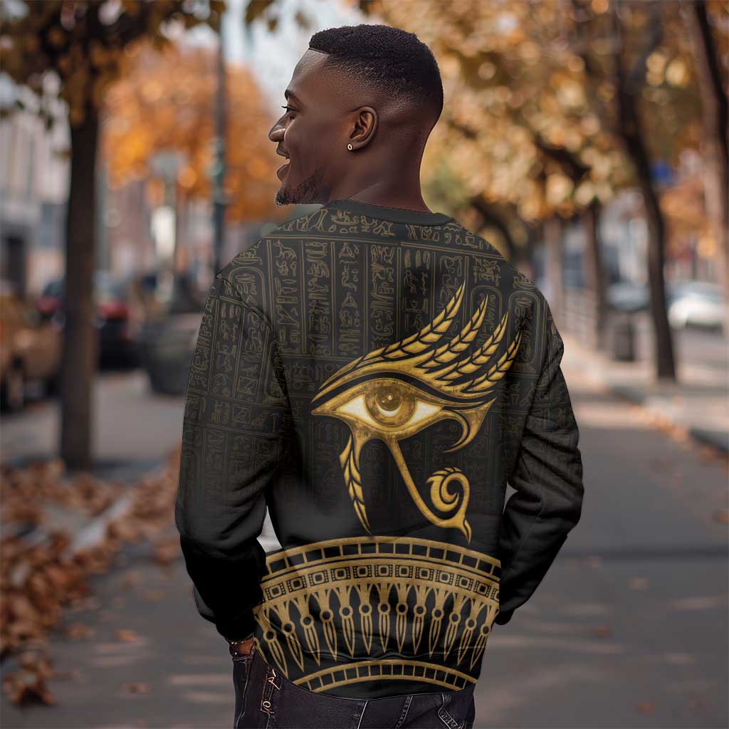 Ancient Egypt Gold Intricate Sweatshirt Eye of Horus