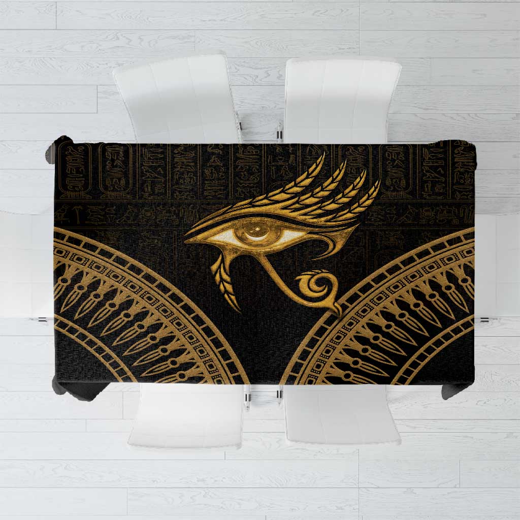Ancient Egypt Gold Intricate Tablecloth Eye of Horus