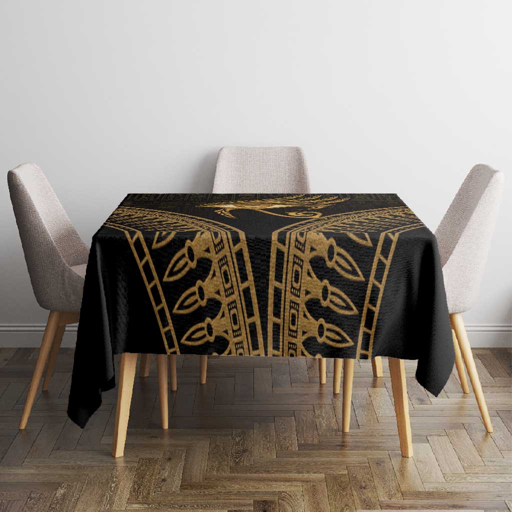 Ancient Egypt Gold Intricate Tablecloth Eye of Horus