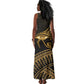 Ancient Egypt Gold Intricate Tank Maxi Dress Eye of Horus