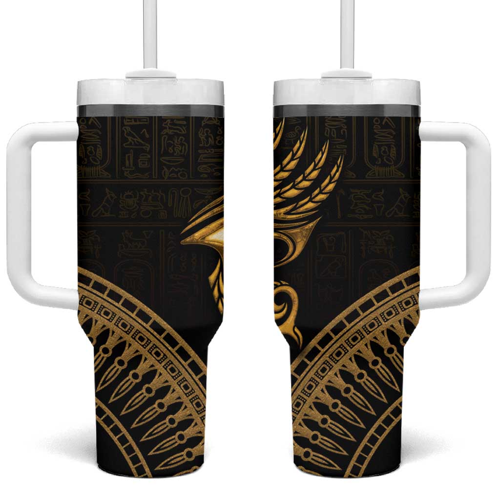 Ancient Egypt Gold Intricate Tumbler With Handle Eye of Horus