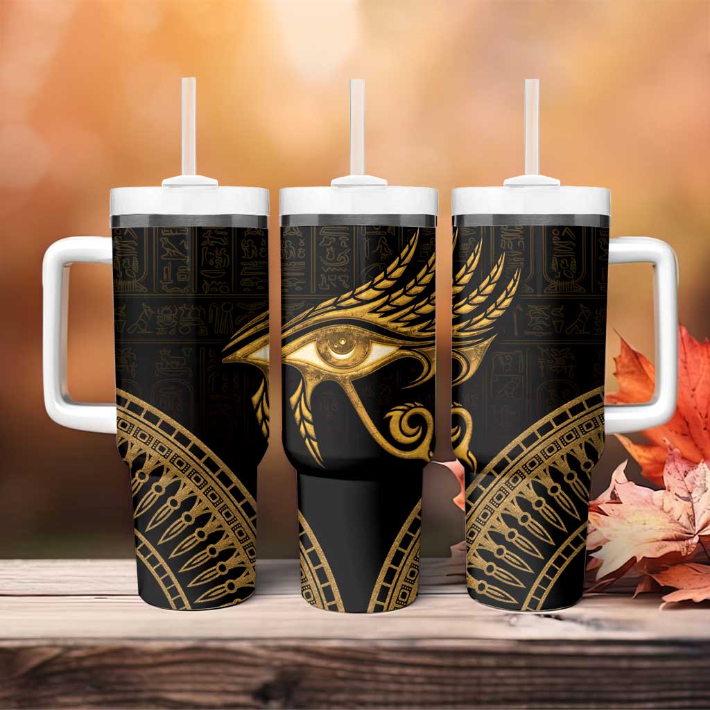 Ancient Egypt Gold Intricate Tumbler With Handle Eye of Horus