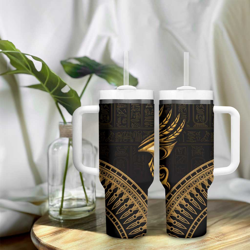 Ancient Egypt Gold Intricate Tumbler With Handle Eye of Horus