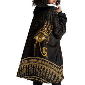 Ancient Egypt Gold Intricate Wearable Blanket Hoodie Eye of Horus