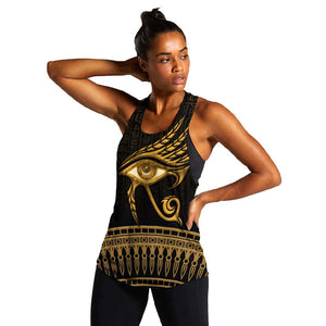 Ancient Egypt Gold Intricate Women Racerback Tank Eye of Horus