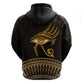 Ancient Egypt Gold Intricate Zip Hoodie Eye of Horus